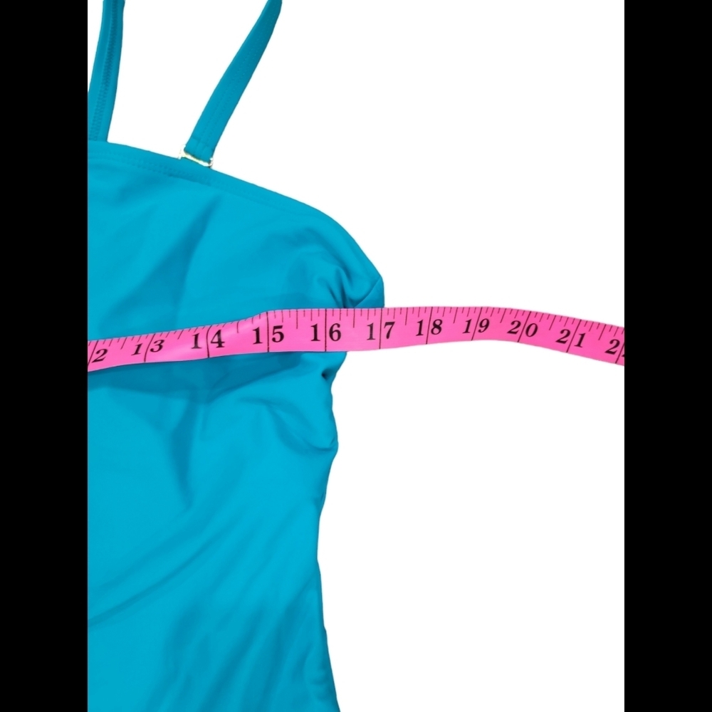 Teal removable Strap off shoulder swimsuit - Picture 6 of 12
